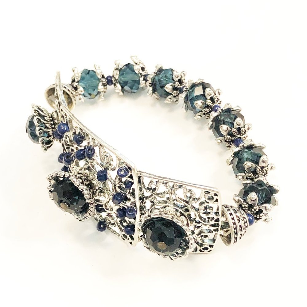 Blue Skieflower Silver Bracelet